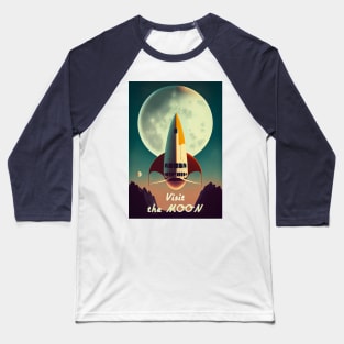 Moon Adventure Vintage Travel Poster Baseball T-Shirt